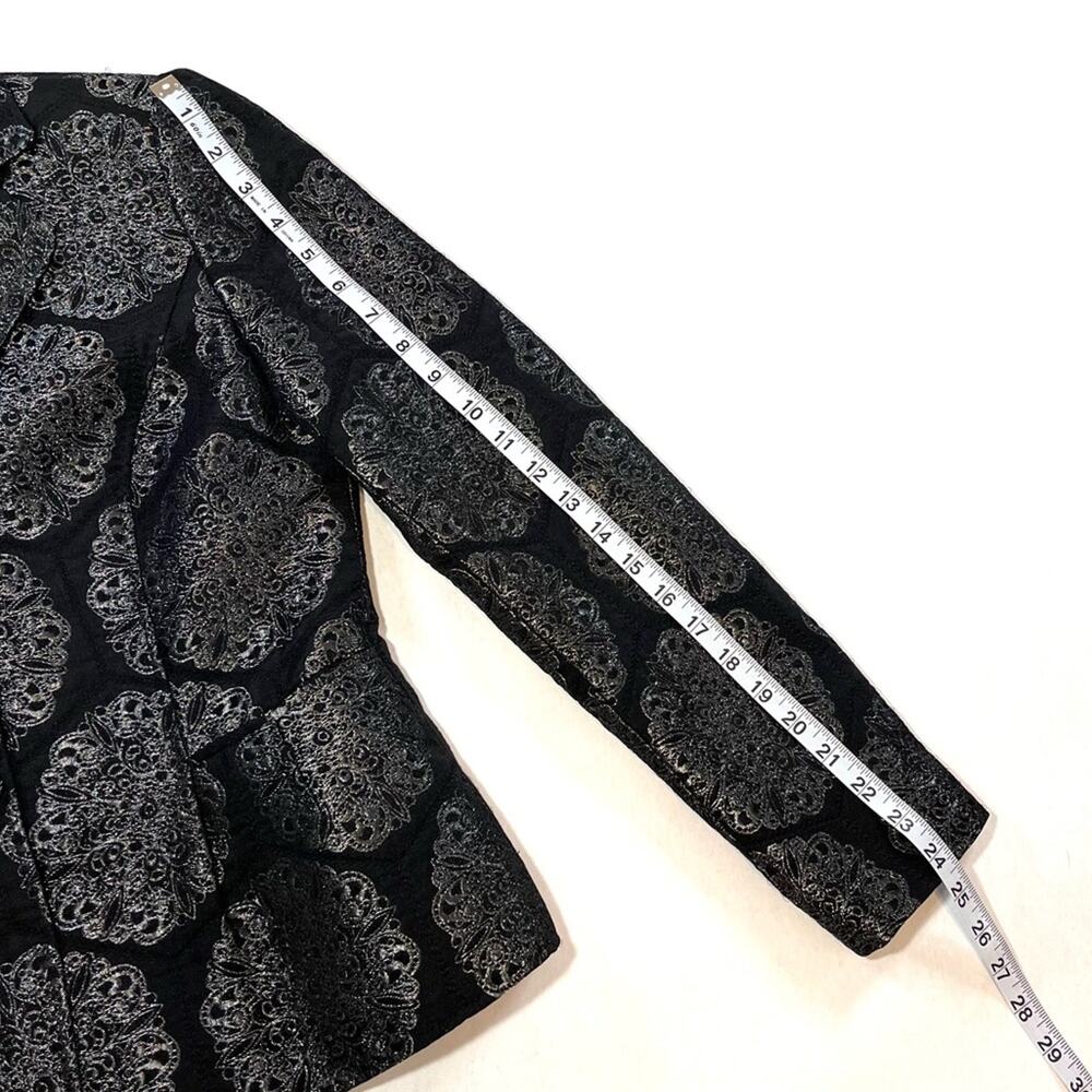 Albert Nipon Vintage Metallic Print Three Button … - image 5